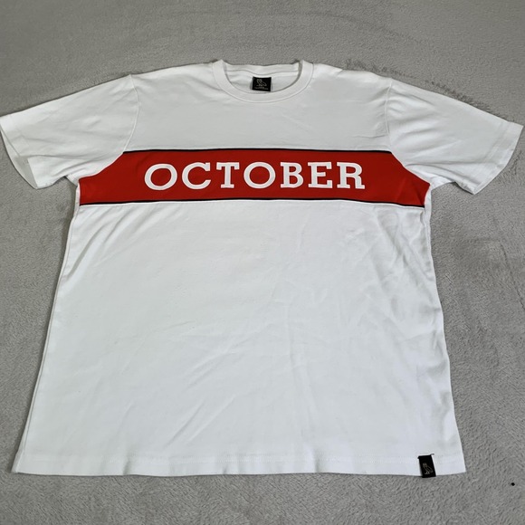 October's Very Own Other - Octobers Very Own Shirt Mens Large White October Block OVO Logo Canada Drake